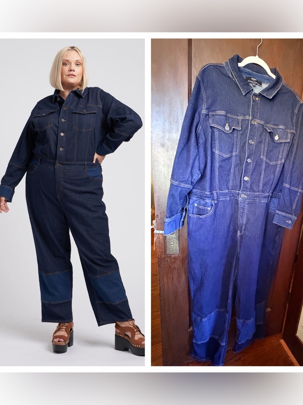 L Erdem x Universal Standard Myrtle Denim Jumpsuit 22/24